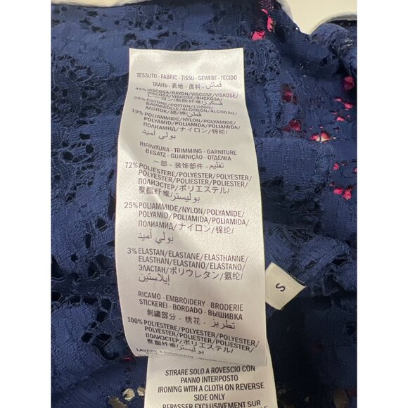 Gucci Lace Bomber Jacket Pink Navy Cream Zip-Up Logo Patch - Picture 13 of 16